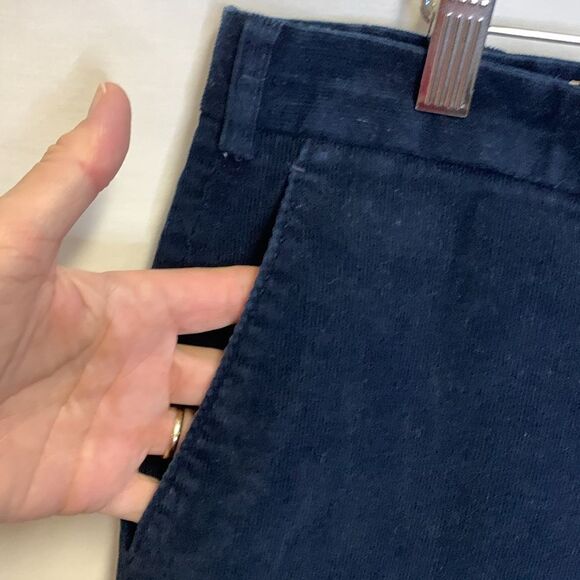 Lauren Ralph Lauren Navy Fine Wale Flat Front Straight Left Pants Size 38 X 32 - Picture 5 of 13